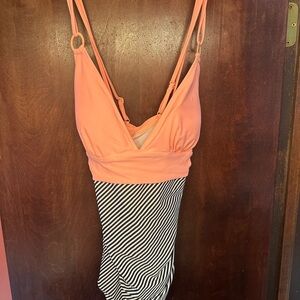 Cupshe Peach and Striped Swimsuit